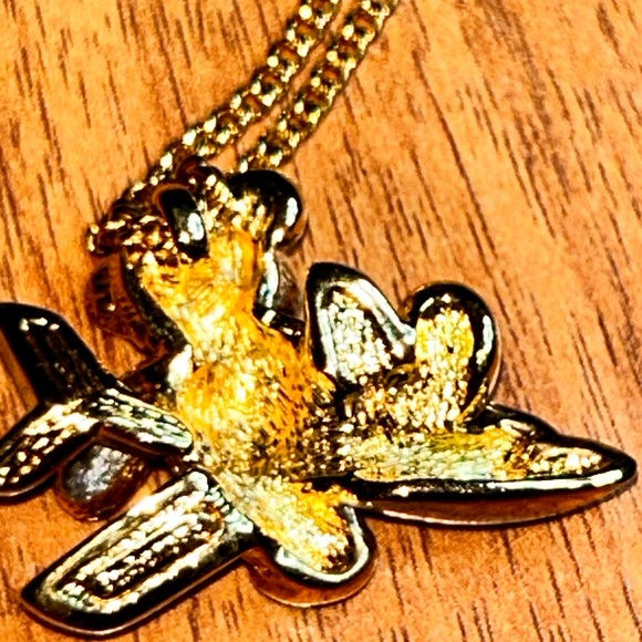 Authentic Burberry Gold and Silver Teddy Bear Airplane ✈️ Necklace - Picture 13 of 14